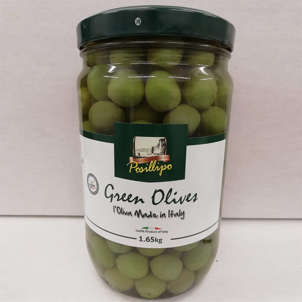 Posillipo Whole Green Sicilian Olives 1.65 Kg